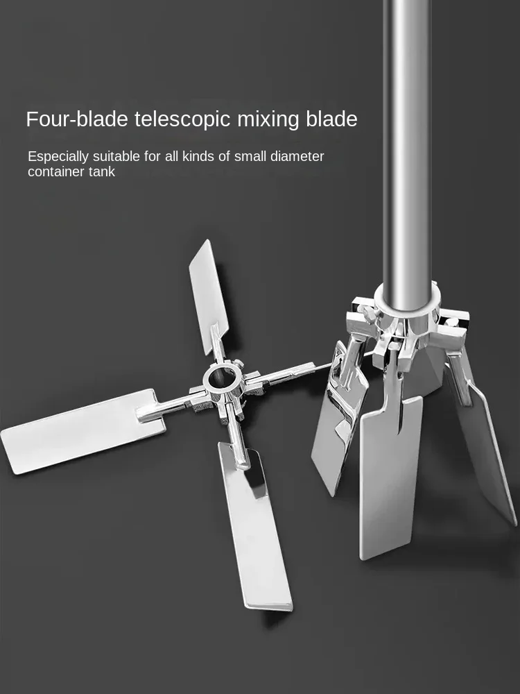 Professional four-blade telescopic spiral blade folding stirring paddle stainless steel large