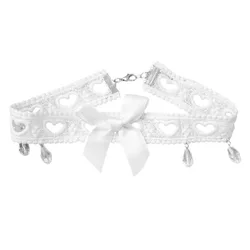 Crystal Droplets Butterfly Bow Sexy Lace Choker for Women Clavicle Hearts Necklace Lady Jewelry Accessories Girl Gift Wholesale