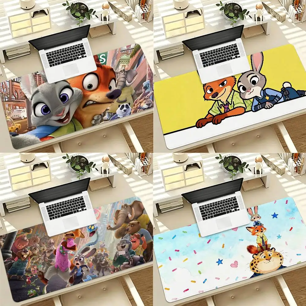 Cute Z-Zootopia-s Gaming Mouse Pad Non-Slip Lock Stitched Edge Large Office Desk Mat For Computer And Keyboard