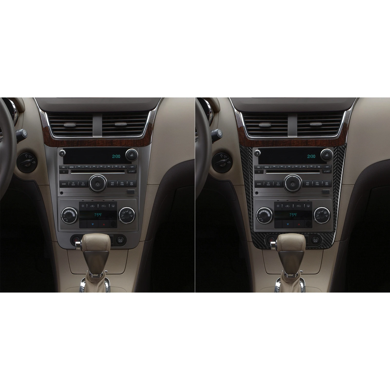 Real Carbon Fiber Car Accessories Center Console Frame Trim Cover Soft Sticker For Chevrolet Malibu 2008 2009 2010 2011 2012 view 4