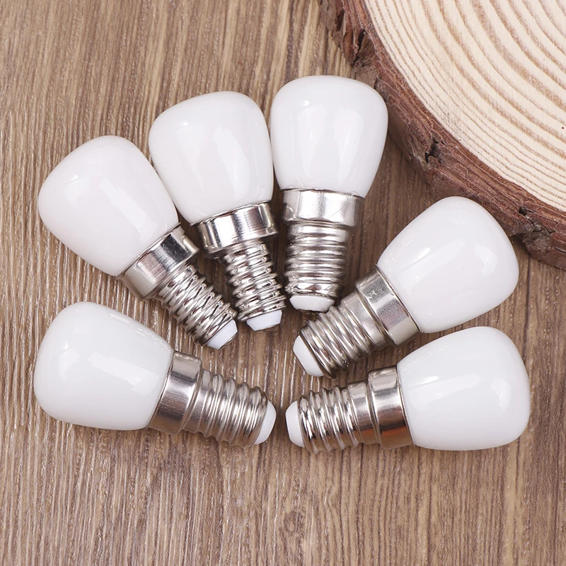 2Pcs E14/E12 Light Bulb 220V LED Fridge Mini Lamp Replace Kitchen Refrigerator Display Cabinet Lights Sewing Machine Lamps