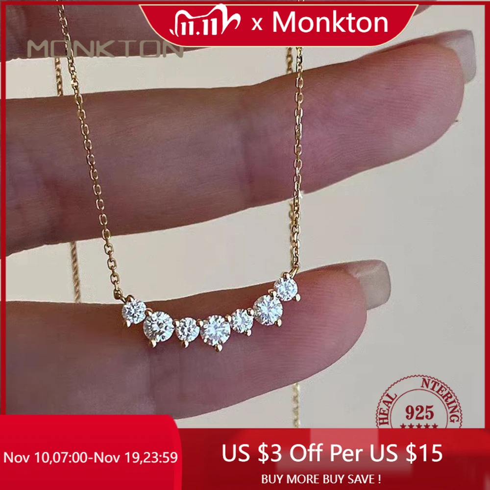 

Monkton стерлингового серебра 925 пробы 18 К золото геометрический кулон с фианитом ожерелье для женщин свадебная вечеринка ювелирные изделия подарок