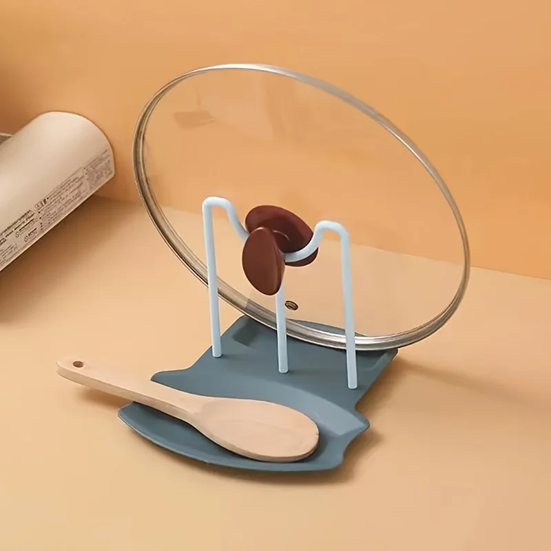 1 pot lid rack, kitchen countertop storage rack, spoon storage rack