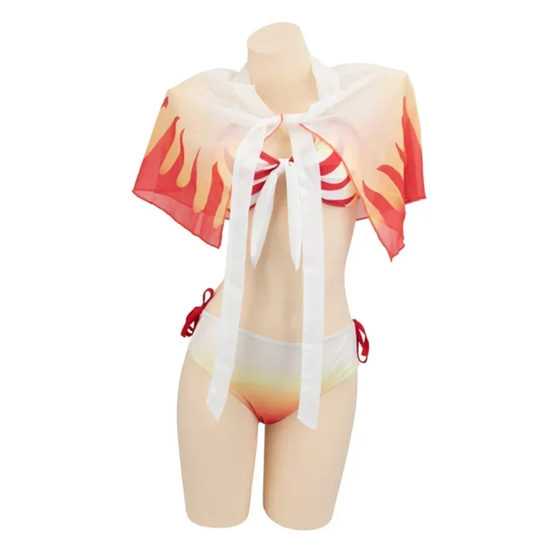 Demon Slayer Kimetsu No Yaiba Cosplay Maillot de bain pour femme, Kamado Nezuko, Maillot de bain trempé, Anime Beach, Summer Vacation Swimwear, Bikini, 2022