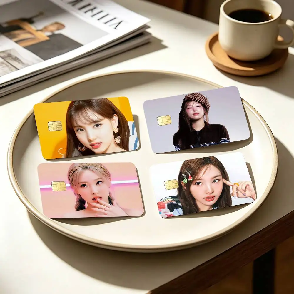 LOVELY N-NAYEON   4pcs 1Set Card Stickers Small Waterproof Chip 4PCS Card Sticker Anti-Scratch