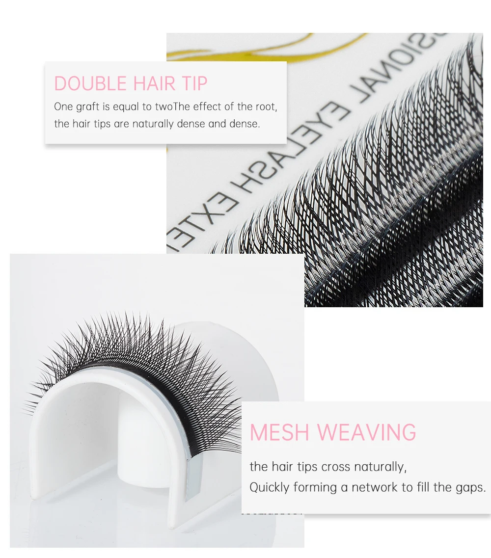 Yelix YY-Shape L-Curl Geflochtene Wimpernverlängerungen Y-Typ Fächer-Trays Salonbedarf und Großhandelsbestellungen Weiche Doppelspitzen – Detail 6