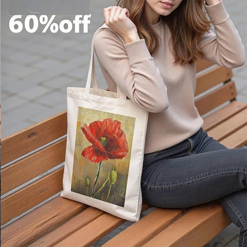 

Large Capacity Custom Travel Souvenir Tote Bag Full Color Art Print Durable Natural Canvas Companion Gift Idea