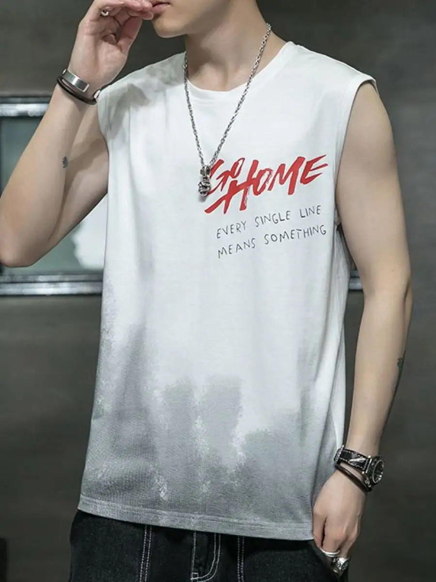 メンズ夏用ルーズフィット薄型吸汗通気性バスケットボールベスト学生ランニングスポーツウェア2点セット