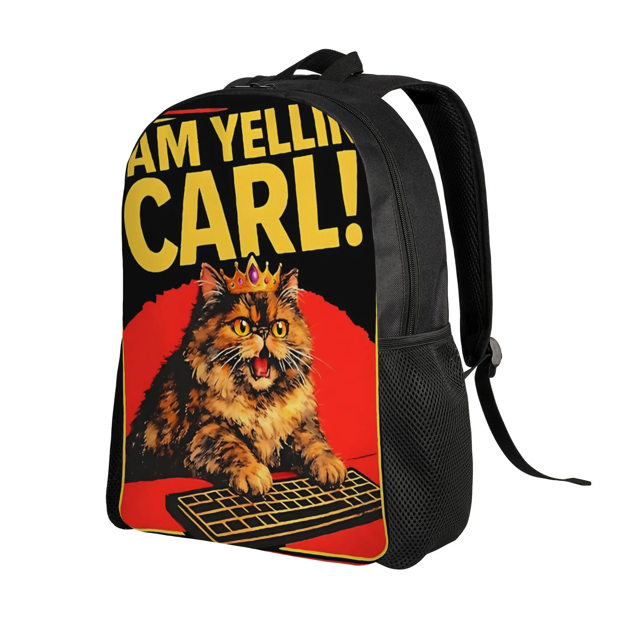 I Am Yelling, Carl! - Donut The Cat - Princess Donut Backpack  Style Backpacks Male Trekking Big School Bags Designer Rucksack