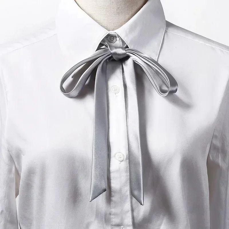 Korean Small Tie Bowtie College Style School Uniform Shirt Accessories Men\'s Women\'s Long Section Streamers Collars Flowers