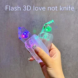 Transparent Shell Gravity Knife Toy Luminous Knife Mini Model Pendant Decompression Toy Mini Butterfly Knife Dropshipping