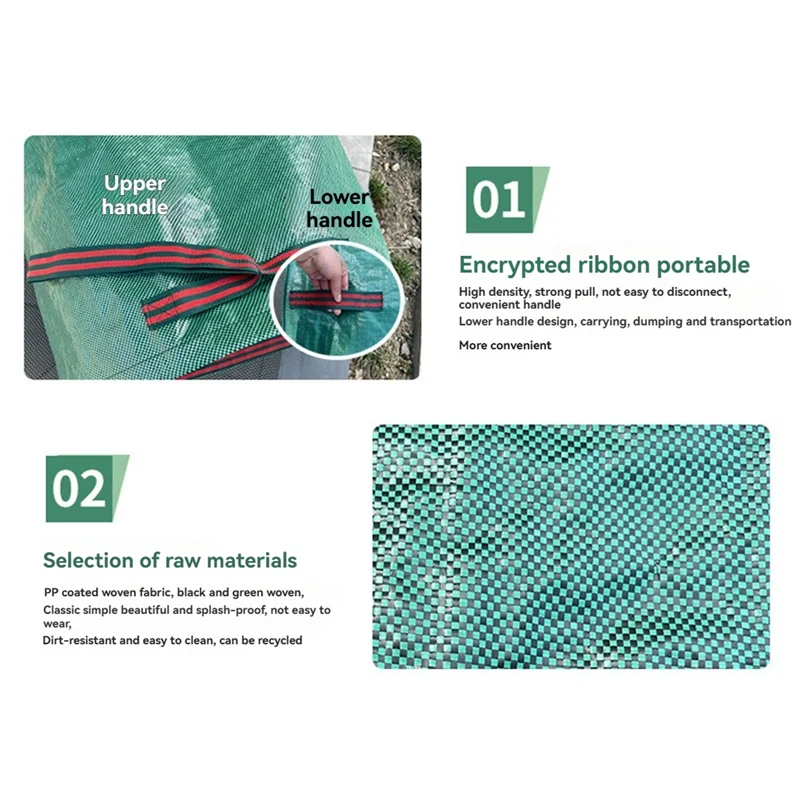 

SEWS-2Pack 72 Gallon Garden Bags,Dustpan-Type Lawn Bags With Gardening Gloves, Leaf Bags For Yard Debris