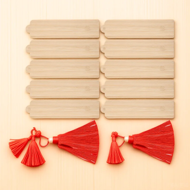 

10 Sets DIY Bookmark Materials Blank Page Markers Bookmarks for Reading Pendant Manual Wood