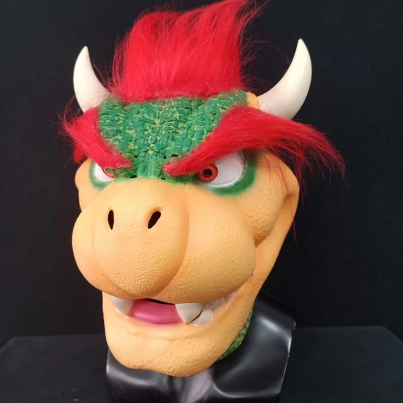 Super Marios Bros Bowser Props Cosplay Latex Face Mask Anime Halloween Party Masks Gloves Props for Adult Costumes Accessories