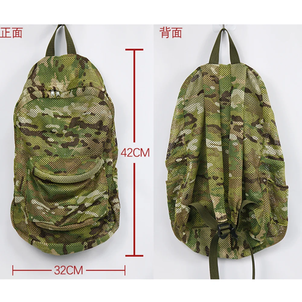 Mochila táctica ligera plegable de malla para viajes al aire libre
