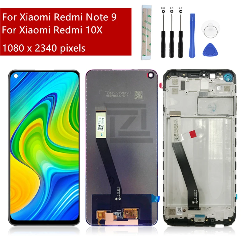 

Для Xiaomi Redmi Note 9 ЖК-дисплей с цифровым преобразователем сенсорного экрана в сборе для Redmi Note 9 ЖК-дисплей для Redmi 10X 4G Замена ЖК-дисплея 6,53 дюйма