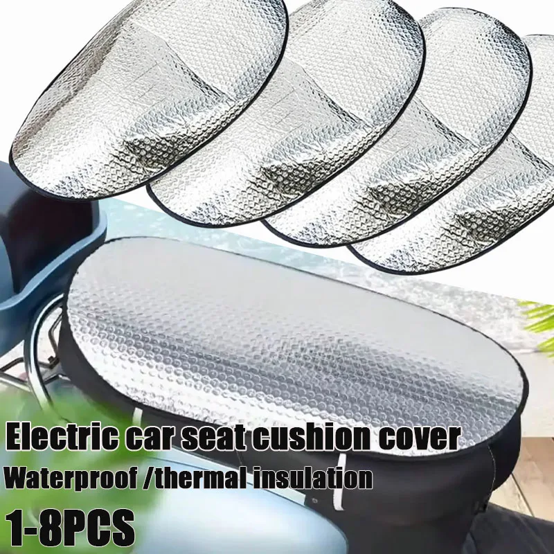 

1-8PCS Waterproof Heat Shield Breathable Seat Cover for Motorcycle E Scooter UV Protection Universal Fit Cushion Pad