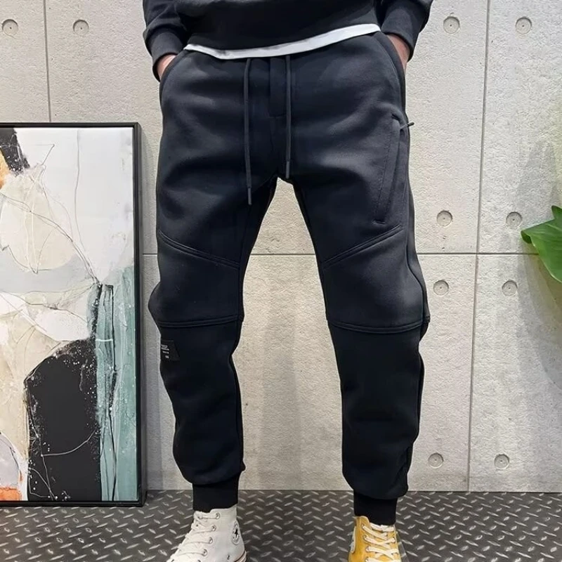 Men's Clothing Autumn Winter Plush Mens Trousers Tracksuit Jogger Pants Men Cargo Pants Man Male Clothes Big Size Sport Gym Y2k