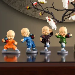 Mini monjes pequeño de resina para decoración del hogar, accesorios de paisaje, miniaturas de jardín de hadas, modelo de escritorio, adorno, 4 piezas