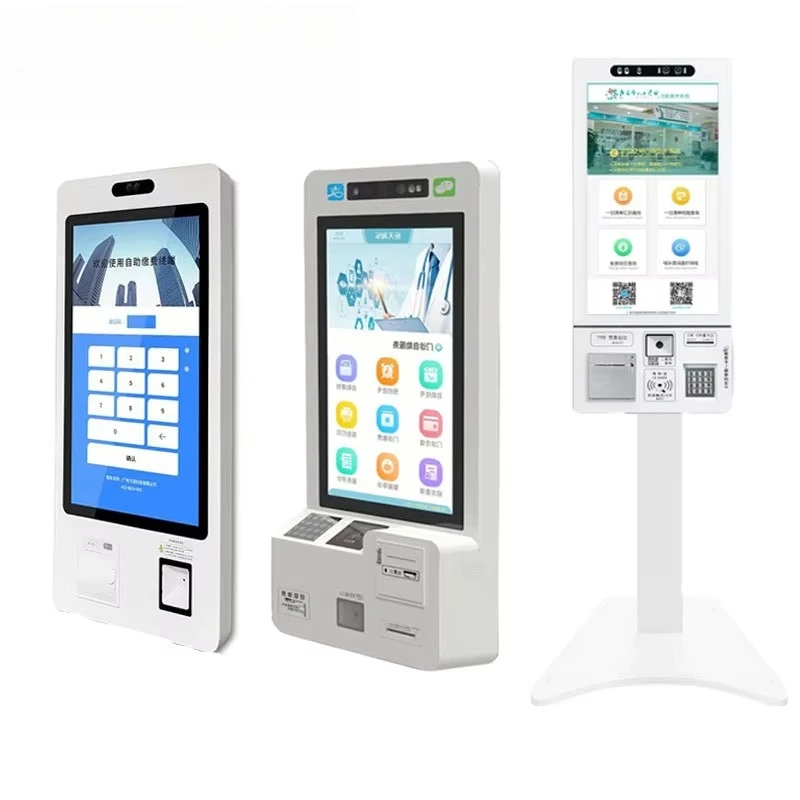 Fast Food 15.6 22 24 32 Inch Touch Screen POS Self Checkout Machine Self-Service Payment Ordering Kiosk for Restaurants