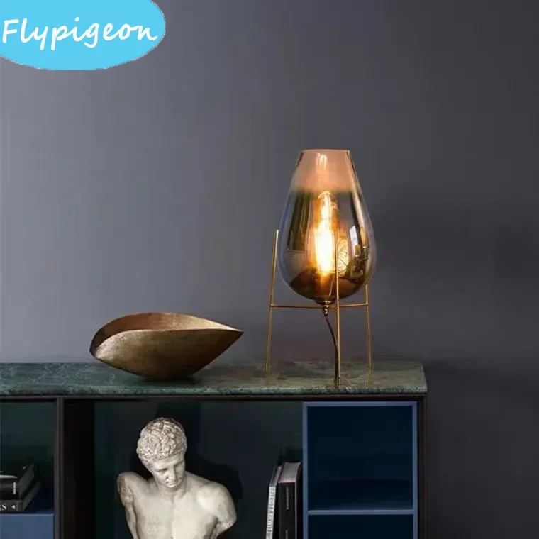 

Nordic Morden Desk Lamp LED Table Light Dimmable Art Glass for Bedroom Hotel Luxury Office Liveing Room Home Decor Table Lamp