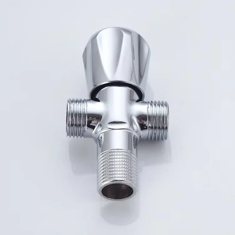 1/2 inch chrome finish, externally threaded angle valve for bathrooms