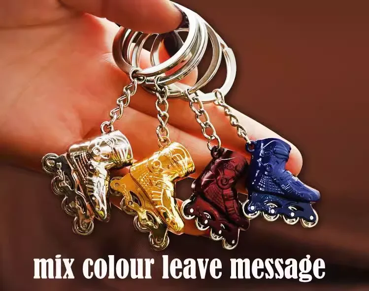 Metal Roller Skating Shoe Bag Pendant Mini Finger Roller Skating Shoe Keychain Small Jewelry Skateboarding Sports Souvenir