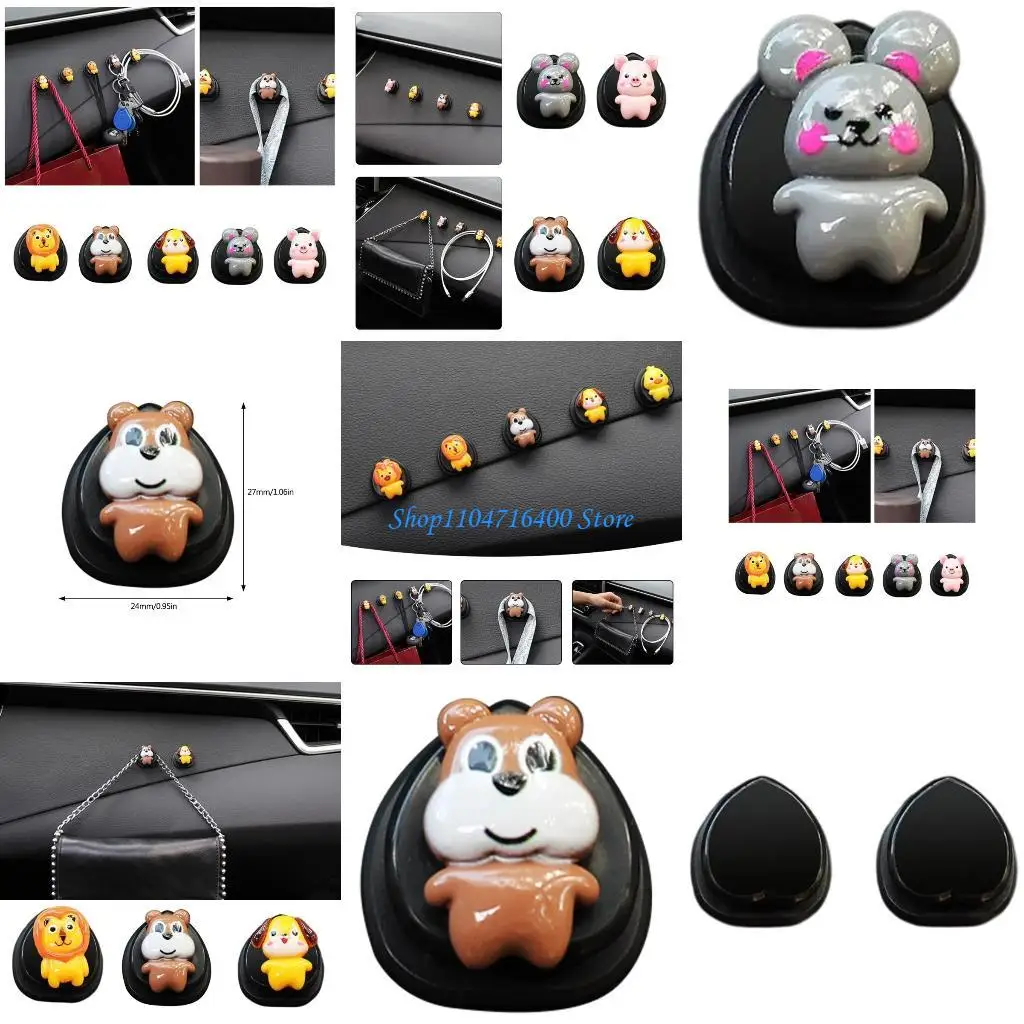 y1gd Adhesive Small Hook Automotive Interior Holder Car Mini Hooks Multifunctional Hook for Purse Cable Keys