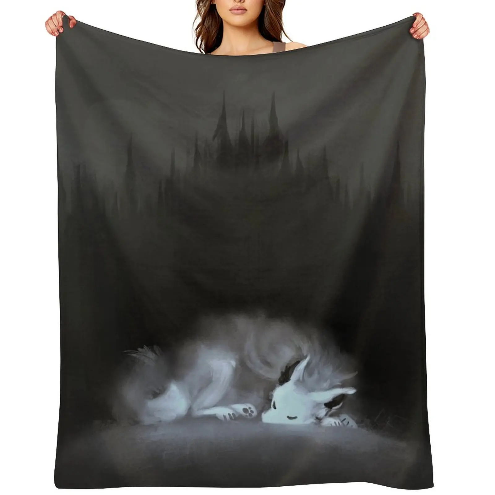 

sleepy soul (sleeping forest spirit creature) Throw Blanket Decorative Sofas For Decorative Sofa Cute Blankets