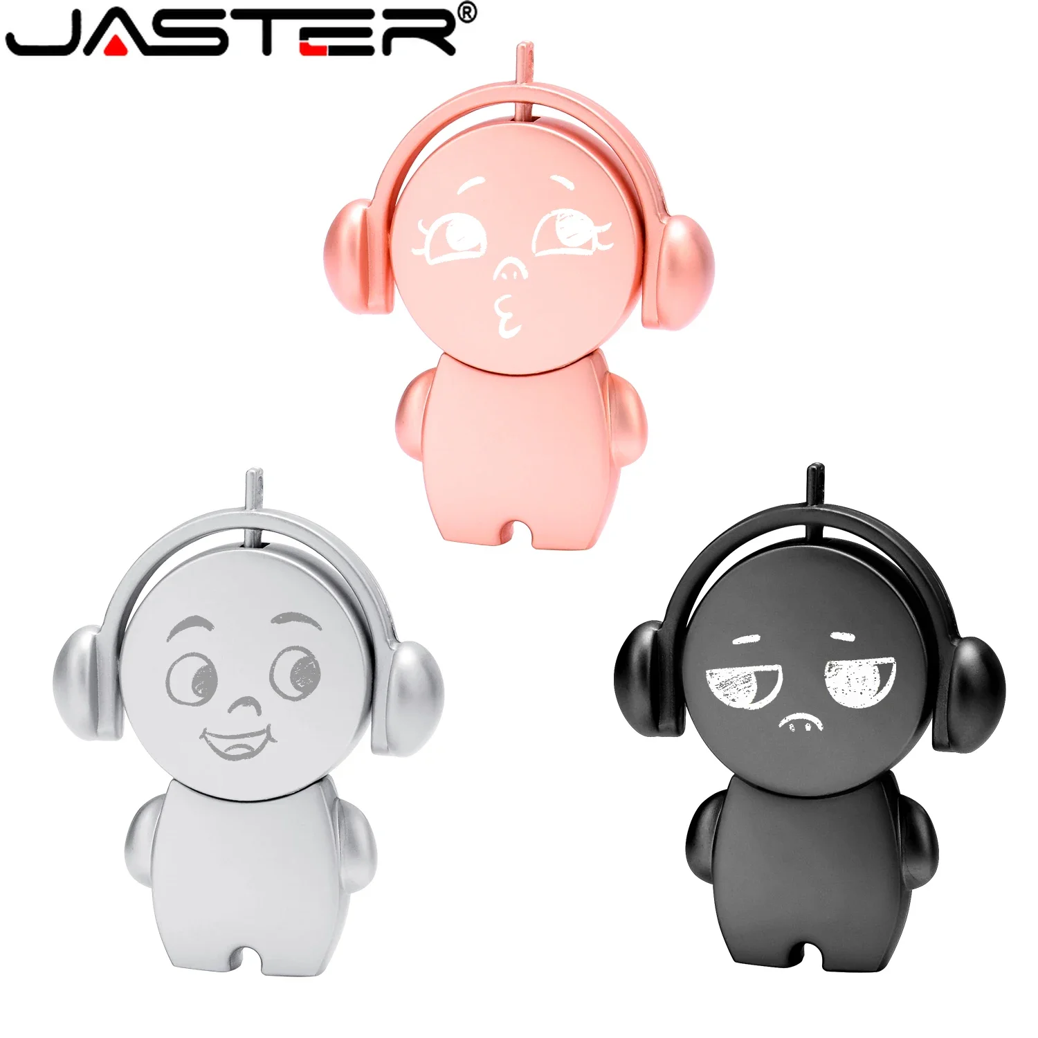 

JASTER Metal Music USB Drive 128GB USB 2.0 Flash Drives 64GB 32GB High Speed Memory Stick 16GB Pen Drive Creative U Disk Gifts