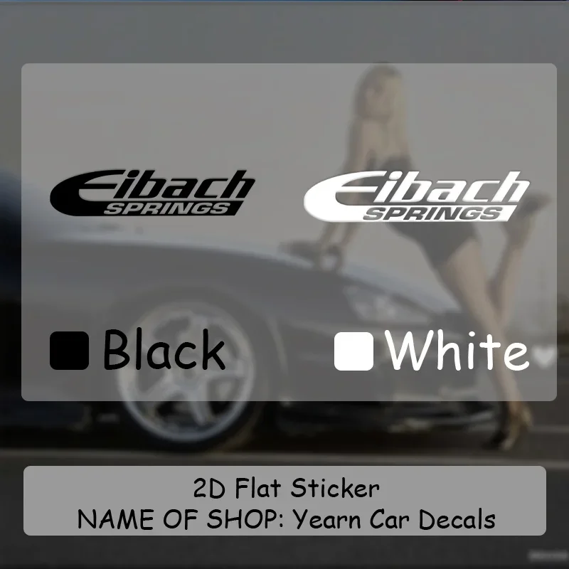 Eibach Springs - Adhesivo Transparente con Gráficos, Vinilo Decorativo Plano 2D para Automóvil, 1 Pieza