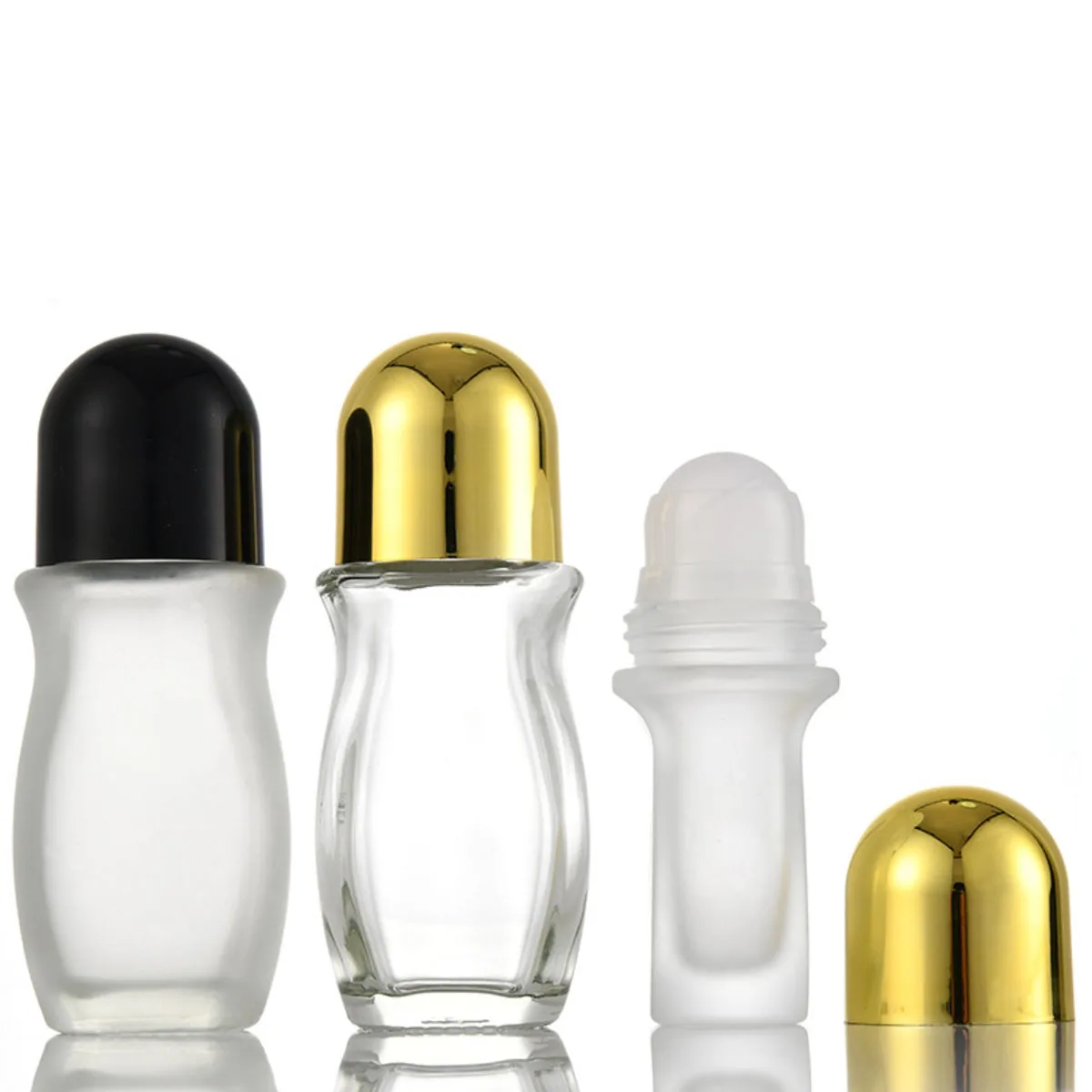 Glass Roller Bottles 30ml/1oz 50ml Extra Large Roll On Perfume Oil Bottle Underarm Flat Bottle