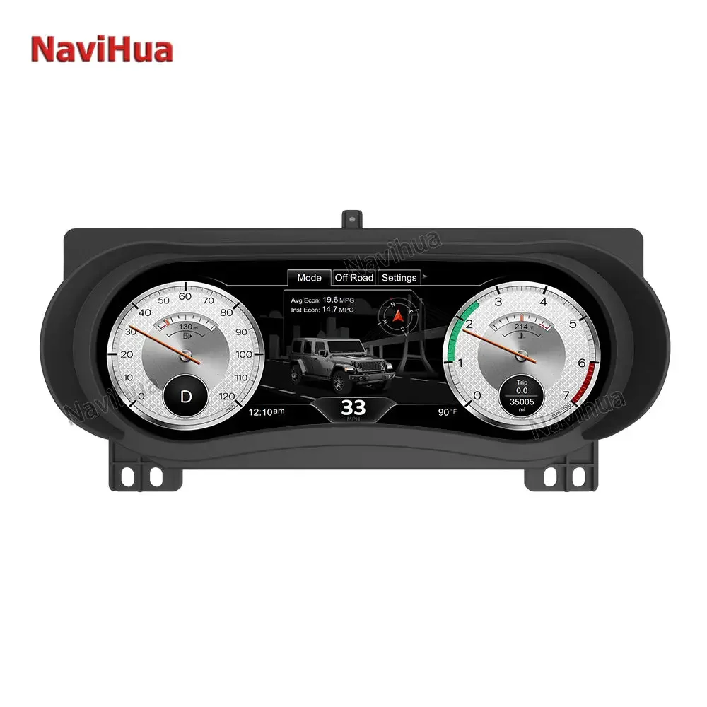 NaviHua New Arrival For Jeep Wrangler JL 2018 2023 Car Digital Cluster LCD Dashboard Auto Speedometer Virtual Cockpit Upgrade