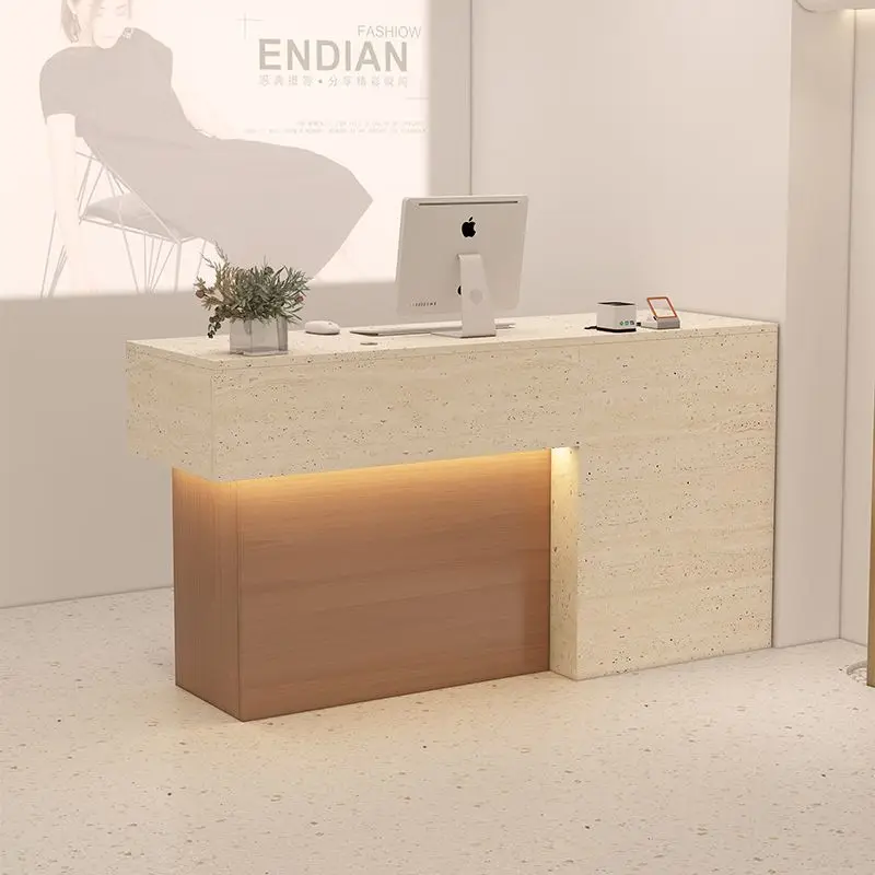 Checkout page Women's clothing store Bar hole Stone pattern reception desk