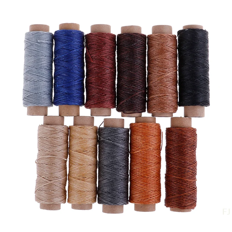 

[YU]50m/Roll Leather Sewing Flat Waxed Thread Wax String Hand Stitching Craft 150D