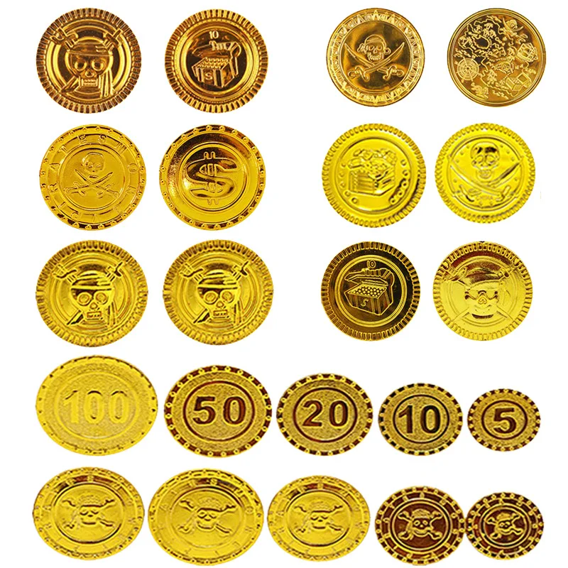 

Plastic Pirate Coin Gyro Treasure Hunt Party Game Supplies Halloween Party Decorations Gifts Women's Short Sleeve round Neck ...
