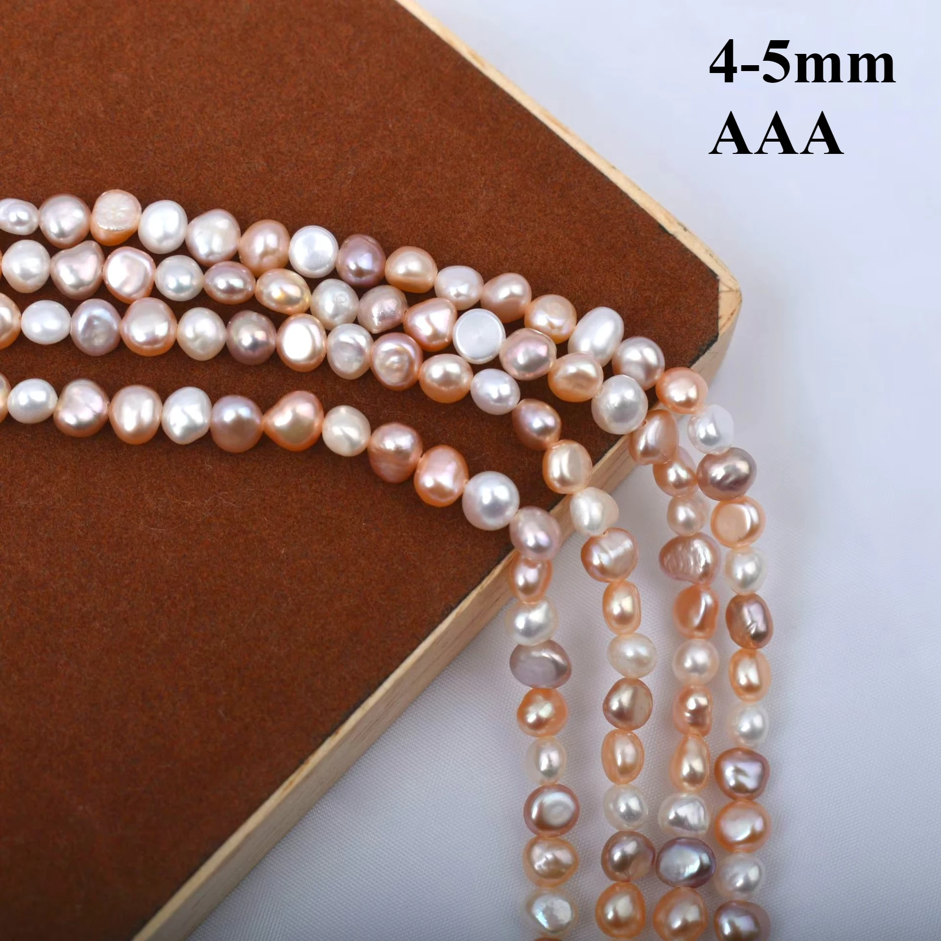

4-5mm 3A Top-Tier Pristine Natural Freshwater Irregular Mix Color Pink Pearl Bead Jewelry Make DIY Necklace Bracelet Accessories