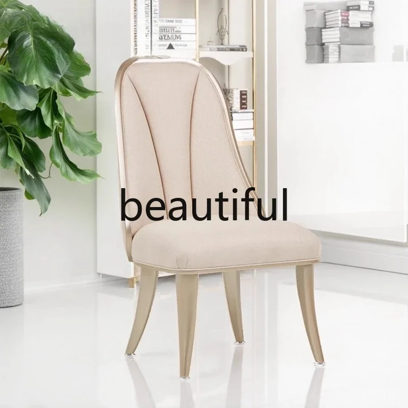 

X Light luxury solid wood dining chair high-end soft bag back chair fashion book chair