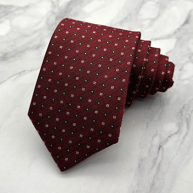 MUGIVALA 8CM Tie For Men Formal Wear Business Casual Fashion Workplace Polka Dot Elements Hand-made Necktie