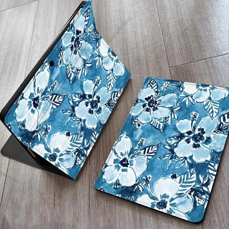 

Blue Floral Pattern Design Case For OPPO Realme Pad Air X 10.36 11 Inch Tablet