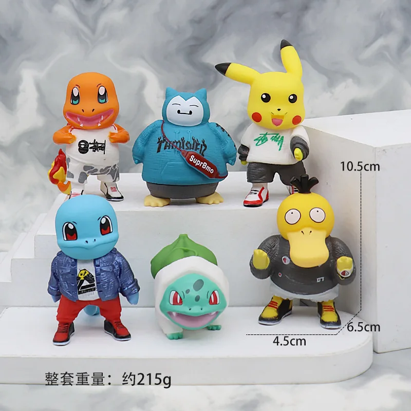 Figurines de Dessin Animé Pokémon, Sicilax, Salamèche, Bulbasaur, Psyresines, Pikachu, SLaura, Décoration de Bureau, Kawaii