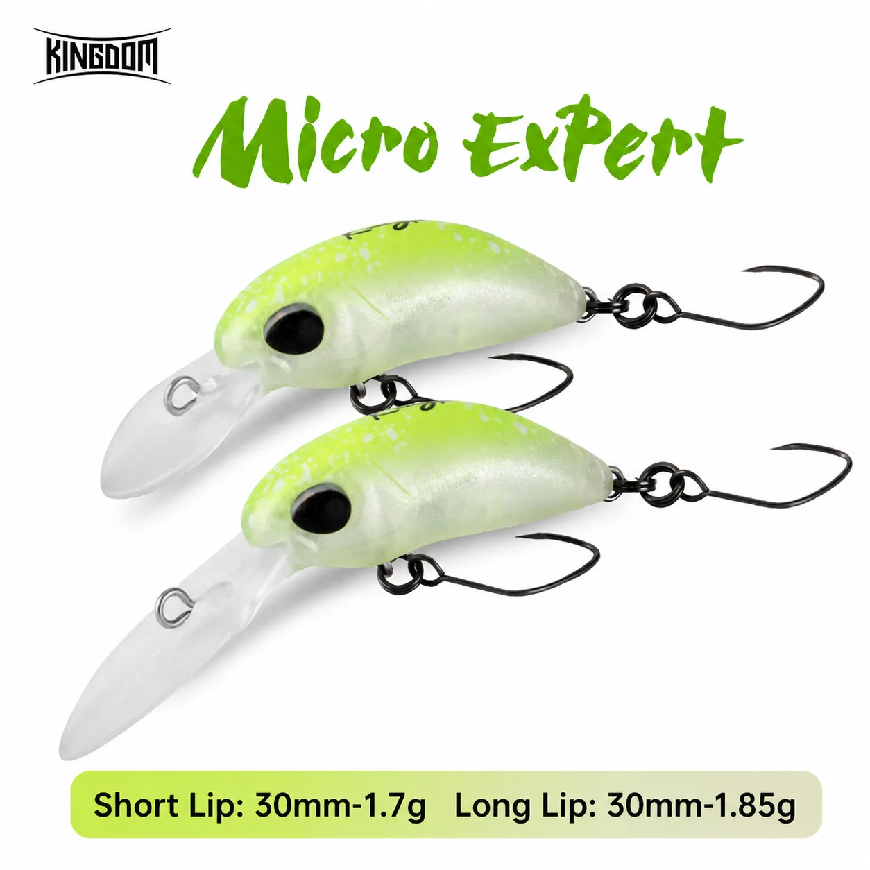 Image of Kingdom Micro Minnow Angelköder, einzigartiges Lippen-Design, Einzelhaken, schwimmende harte Wobbler, 1,7 g/1,85 g, künstlicher Köder für Forellen