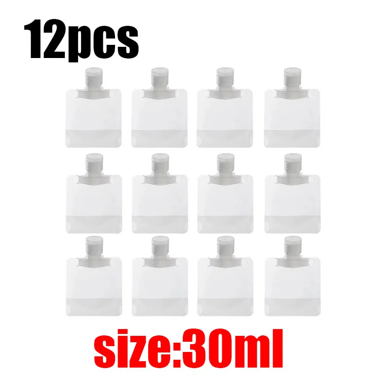 3-12PCS 30/50/100ML Reise Größe Leere Squeeze Beutel Nachfüllbare Shampoo Toilettenartikel Conditioner Auslaufsicher reise Beutel