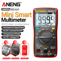 Mini Digital Multimeter ANENG AN8009 True RMS Transistor Tester Auto-Range Automotive Capacitor Tester Temp Diode Tool