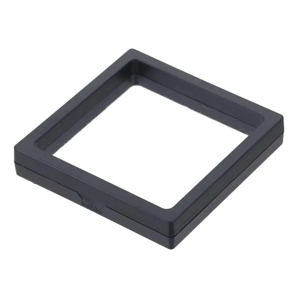 Lot de 6 coques carrées 4.3x4.3 pouces, présentoir transparent avec socle PE 3D, boîte de présentation flottante