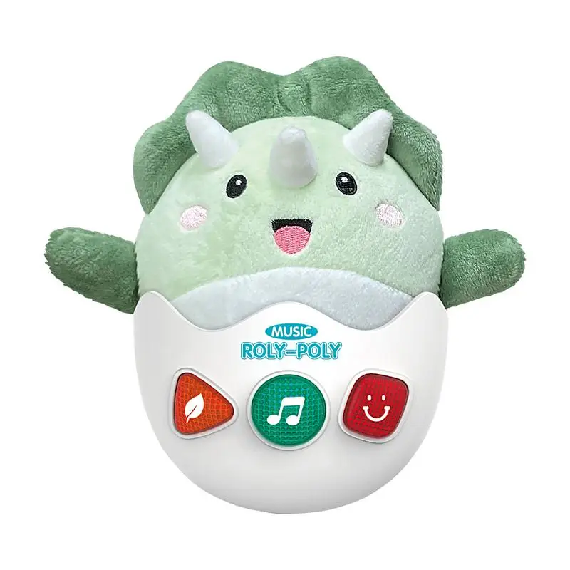 Juguetes musicales de dinosaurio, peluches de dinosaurio de dibujos animados, juguete Musical relleno, animales de peluche cómodos, chupete para dormir abrazable para