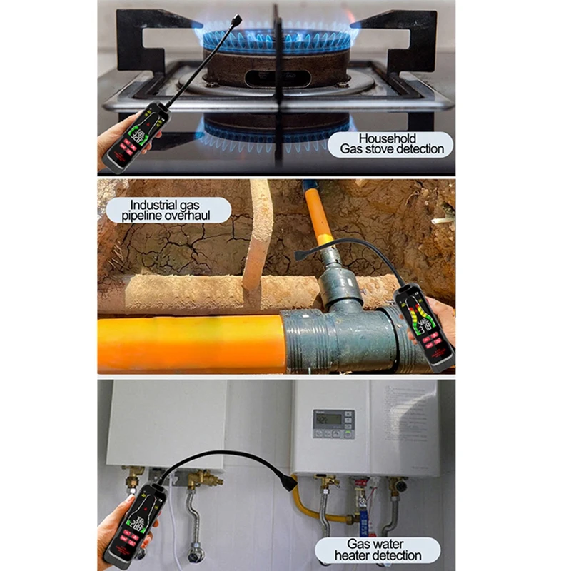 Hot-A39R-Handheld Combustible Gases Leak Detector Natural Gases Leakage Concentration Analyzer Meter Sound Light