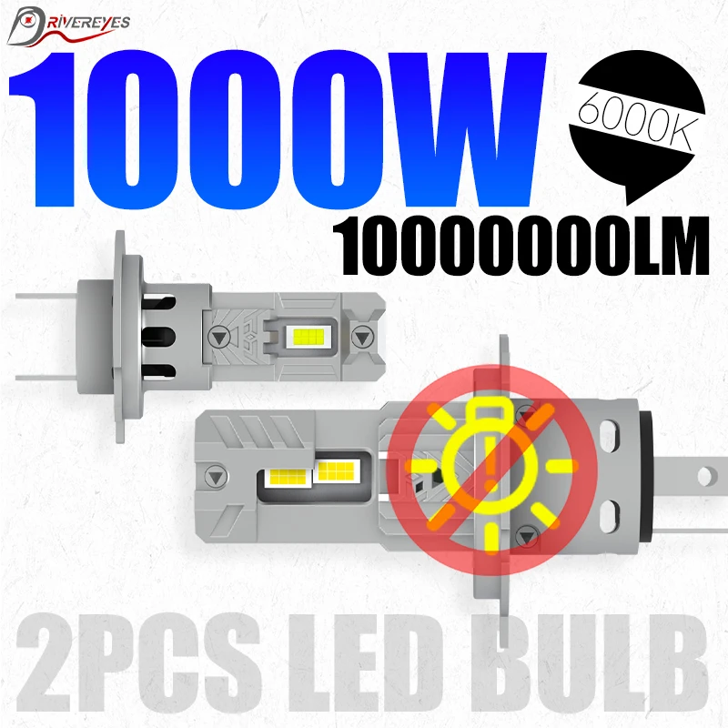 

2PCS H7 LED Lights 1000000LM 1000W Car Headlamps 16PCS 3580 CSP H11 H3 H1 H8 H9 HB3 HB4 9005 9006 STG PTF 1:1 Mini Diode 12V 24V