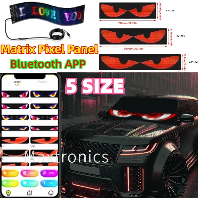 Mehrsprachiges LED-Auto-Matrix-Pixel-Panel, Bluetooth-Fernbedienung, APP, programmierbares Scrollen, Werbeschild, Bildschirm, LKW-Augenanzeige