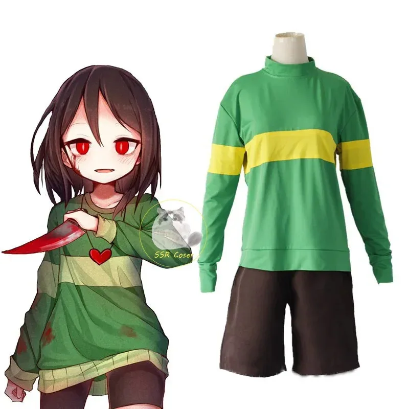 أنيمي لعبة Undertale فريسك شارا تأثيري حلي Andertail بلوزات عالية الياقة طويلة الأكمام الملابس السراويل سكين قلادة